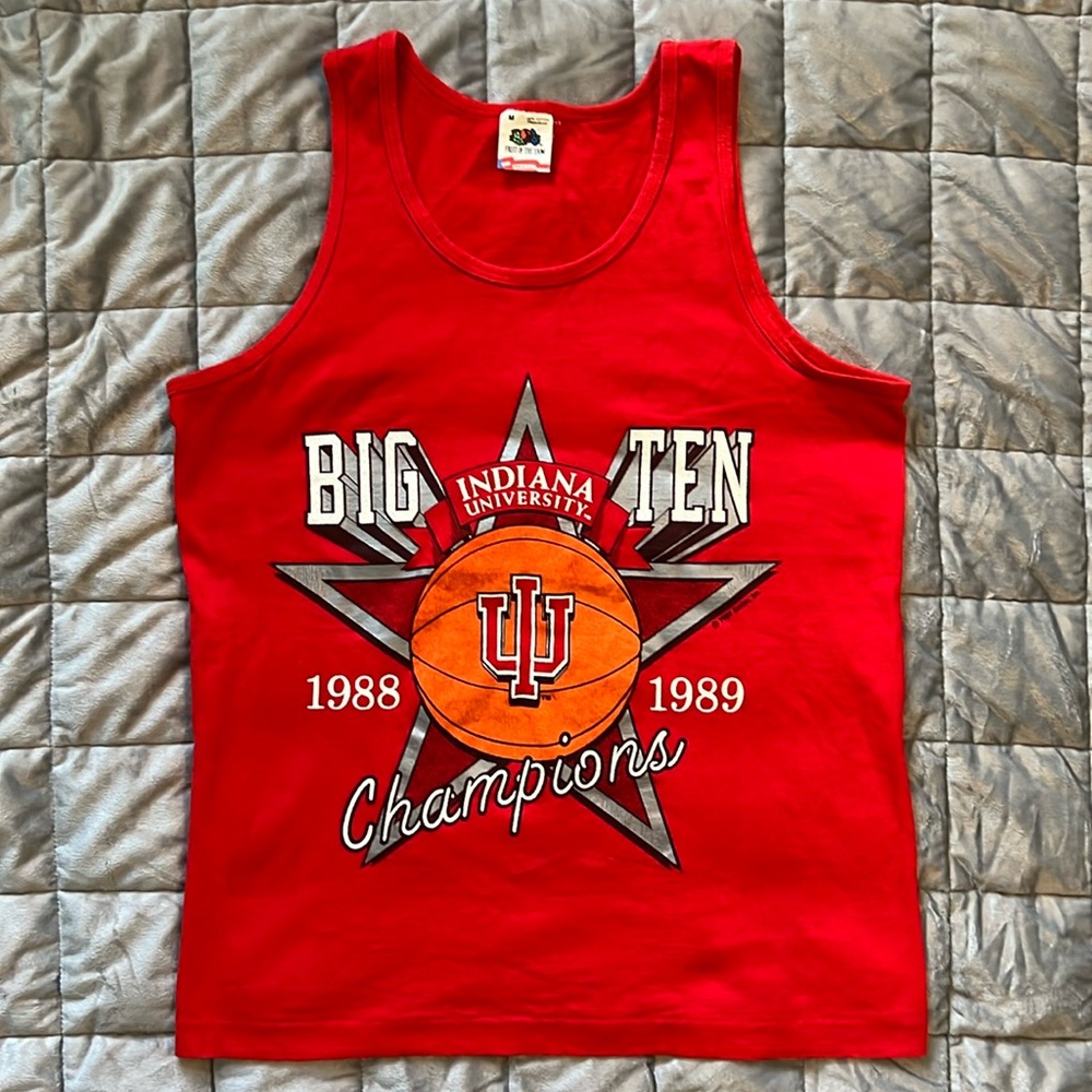 IU 1988-89 Big Ten Champions Tank, Suntex Inc., Size M, EUC